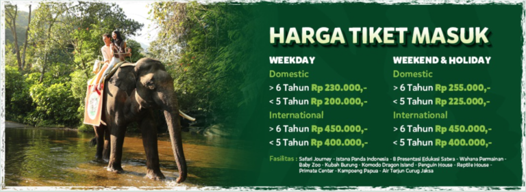 harga Tiket masuk grup Taman Safari Bogor untuk rombongan sekolah dan komunitas